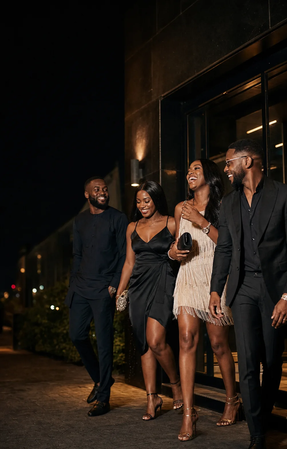 Friends stepping out for the night in Lagos